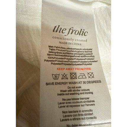NEW The Frolic White Slit Drawstring High Rise Wide Leg Beach Pants Size XS