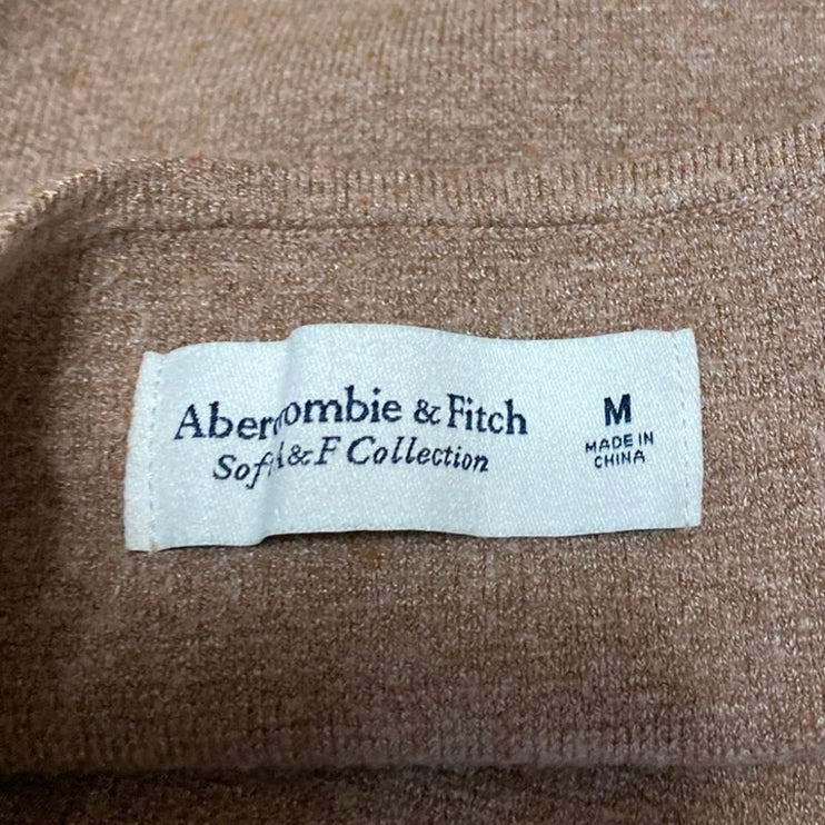 Abercrombie & Fitch Tan Sleeveless Knit Square Neck Cropped Tank Top Size M