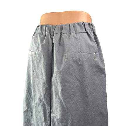 Lebrown Women's Gray High Waisted Pull On Back Slit Midi Pencil Skirt Size M