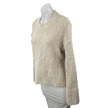 Bobeau Women's Beige Popcorn Knit Long Sleeve Crew Neck Sweater Top Size XS