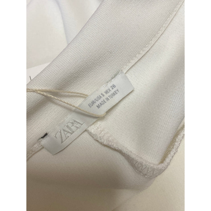 NEW Zara Women's White High Rise Flare Bootcut Bell Bottom Trousers Pants Size S