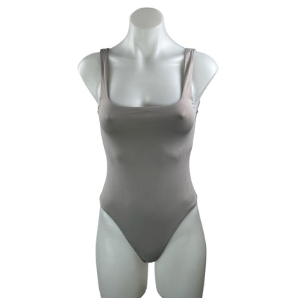 Aritzia Babaton Black Gray Sleeveless Square Neck Shapewear Bodysuits Top Size S