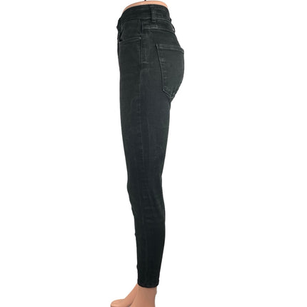 Zara Woman Premium Denim Collection Black High Rise Ankle Skinny Denim Jeans 6