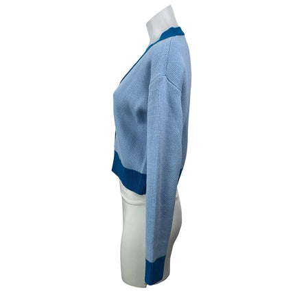 Princess Polly Zaynah Blue Long Sleeves Knit Cropped Cardigan Sweater Top XS