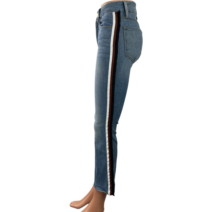 Frame Denim Women's Blue High Waisted Flared Bootcut Crop Denim Jeans Pants 25