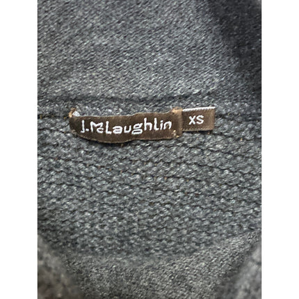 J. Mclaughlin Women's Black Gray Wool Ribbed Knit Turtleneck Sweater Top Size XS