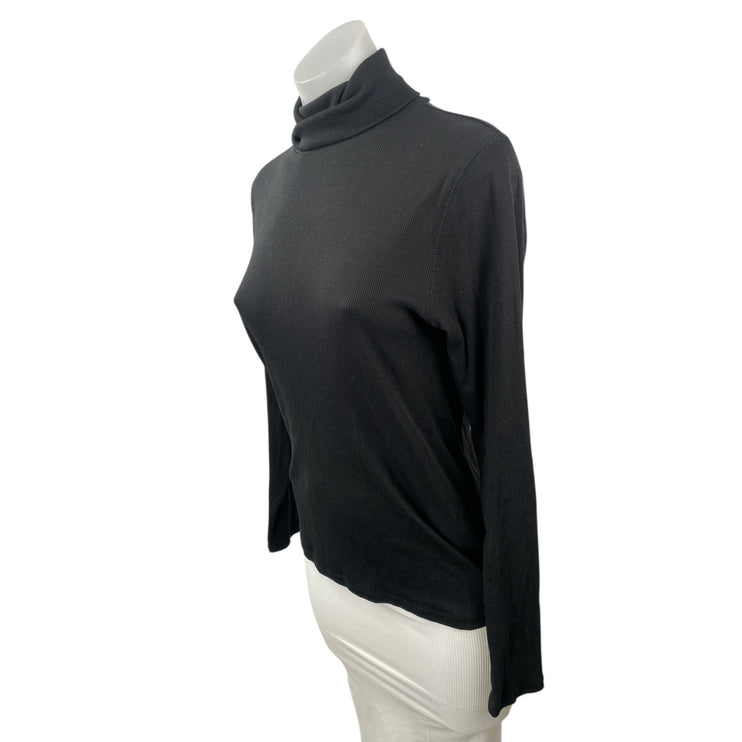 Everlane Women's Black Ribbed Knit Turtleneck Long Sleeve Sweater Top Size L