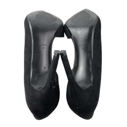 MNG Mango Black Asymmetrical Pointed Toe Stiletto High Heels Pumps Shoes Sz 8.5