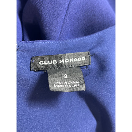 Club Monaco Blue Cold Shoulder Flutter Sleeve V-Neck Mini A-Line Dress Size 2