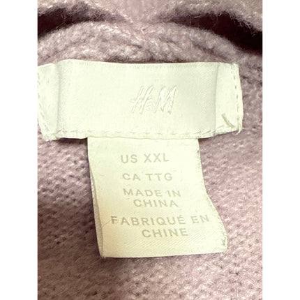 H&M Women's Purple V-Neck Button Down Long Sleeve Cardigan Sweater Top Size 2XL
