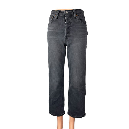 Levi's Women's Gray High Waisted Ribcage Straight Ankle Denim Jeans Pants Sz 26