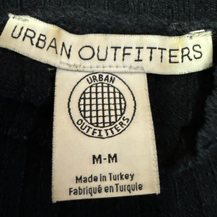 Urban Outfitters Black Ribbed Knit Turtleneck Cropped Pullover Sweater Top M