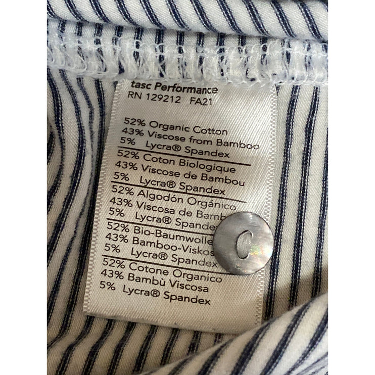 Tasc Men's Black Gray Striped Short Sleeve Golf Casual Polo Shirt Top Size L