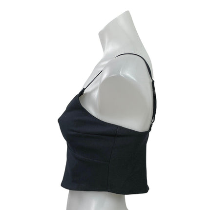 NEW Abercrombie & Fitch Women Black Sleeveless V Neck Cami Tank Crop Top Size S