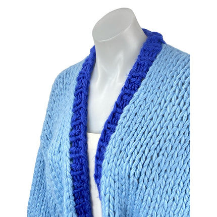 Princess Polly Lester Womens Blue Crochet Long Sleeve Cardigan Sweater Top Sz XS