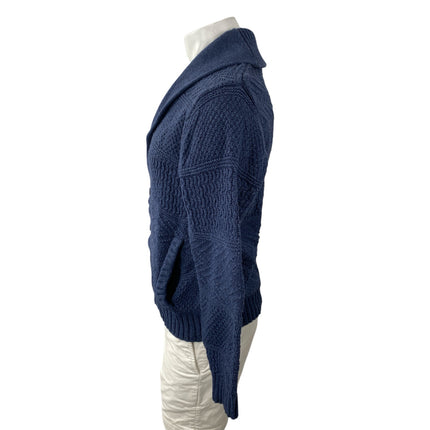 Goodfellow Men's Blue Cable Knit Long Sleeve Button Down Cardigan Sweater Top M