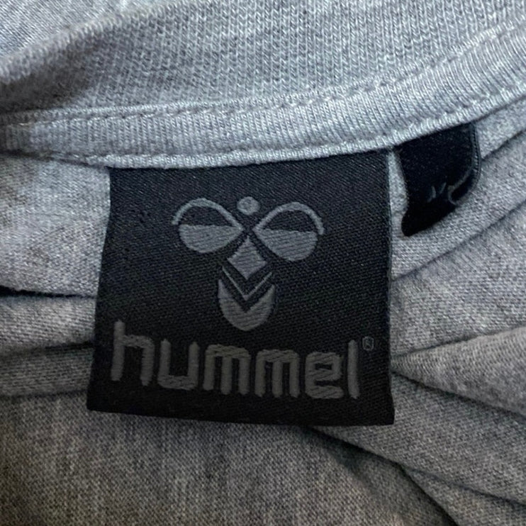 Hummel Men's Gray Crewneck Short Sleeve Casual Graphic Tee T shirt Top Size M
