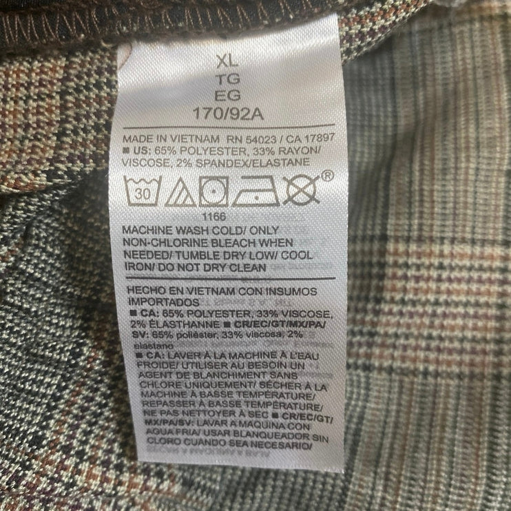 NEW Old Navy Billie Women's Gray Plaid Check Straight Trousers Pants Size XL