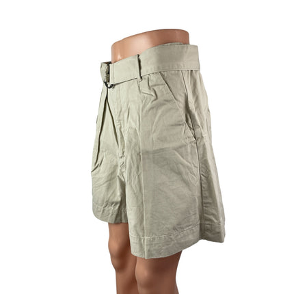 Abercrombie & Fitch Women's Beige High Rise Belted Pleated Mini Shorts Size M