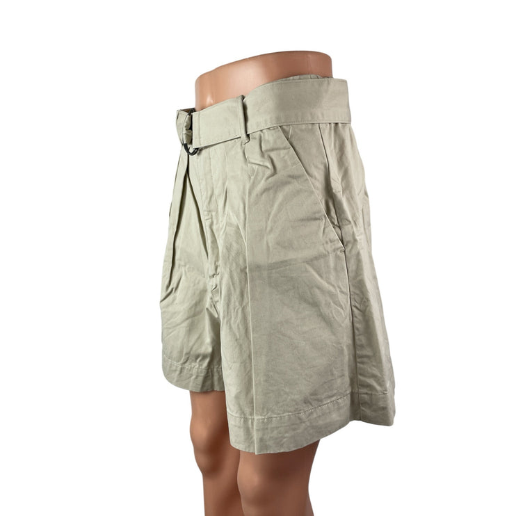 Abercrombie & Fitch Women's Beige High Rise Belted Pleated Mini Shorts Size M
