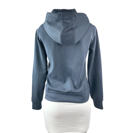 Armani Exchange Women's Navy Blue Full Zip Hoodie Hooded Sweatshirt Top Size S