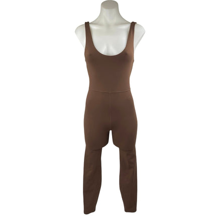 WeWoreWhat Women's Brown Sleeveless One Piece Skinny Yoga Workout Jumpsuits Sz M