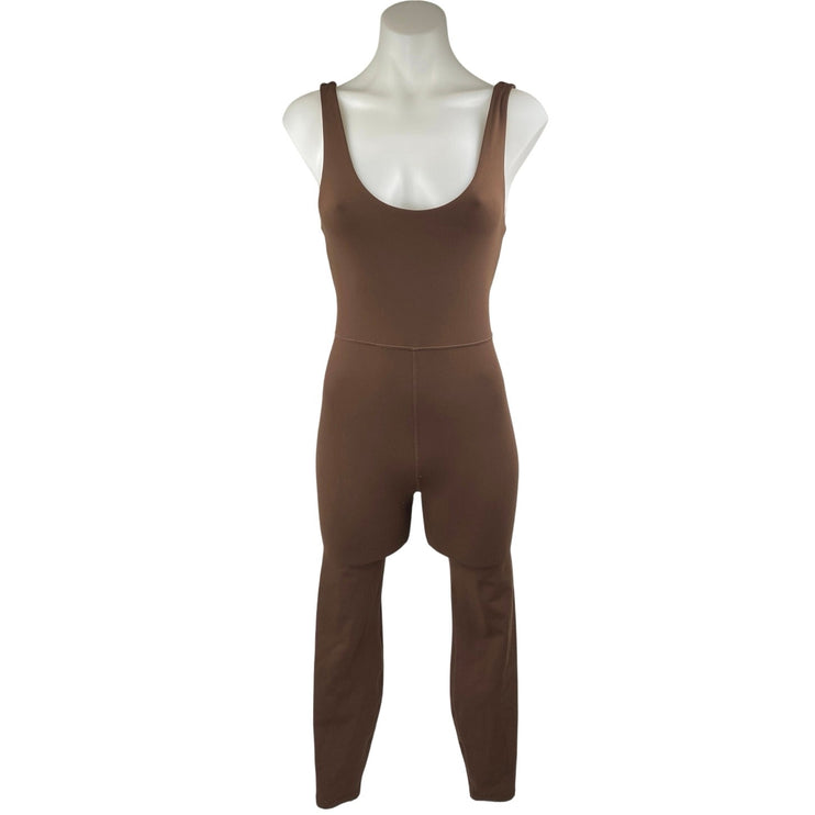 WeWoreWhat Women's Brown Sleeveless One Piece Skinny Yoga Workout Jumpsuits Sz M