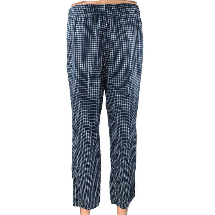 J.Crew Men's Blue Checkered Flannel Straight Leg Lounge Sleep Pajama Pants 36x38
