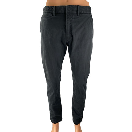 J.Crew Tech Men's Black High Rise Slim Tapered Casual Chino Trousers Pants Sz 33