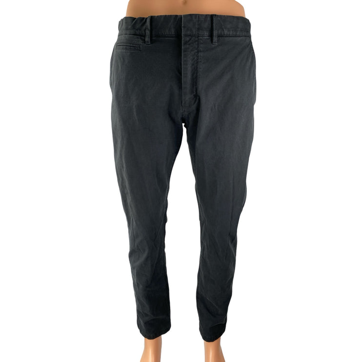 J.Crew Tech Men's Black High Rise Slim Tapered Casual Chino Trousers Pants Sz 33