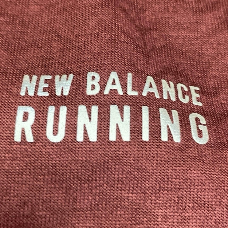 New Balance Women's Maroon Red Heat Green Hoodie Hooded Running Sweatshirt M