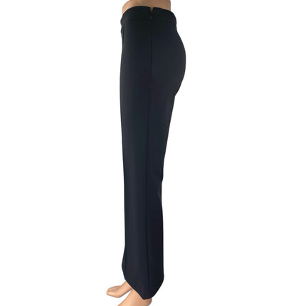 Adam Lippes Women's Black High Waist Flared Bootcut Trousers Dress Pants Size S