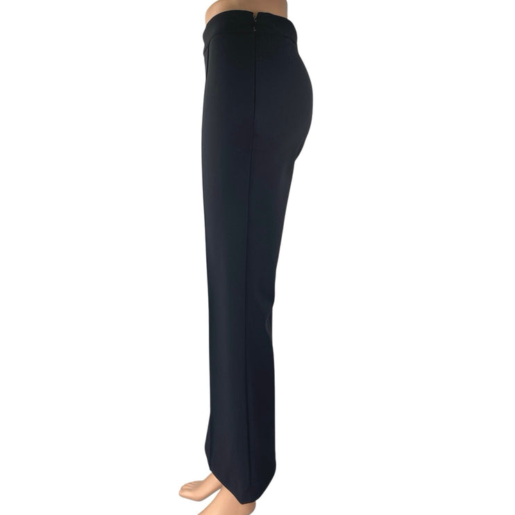 Adam Lippes Women's Black High Waist Flared Bootcut Trousers Dress Pants Size S
