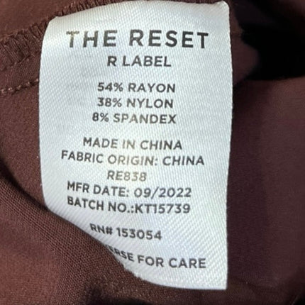 The Reset Women's Brown High Rise Skinny Straight Trousers Dress Pants Size M