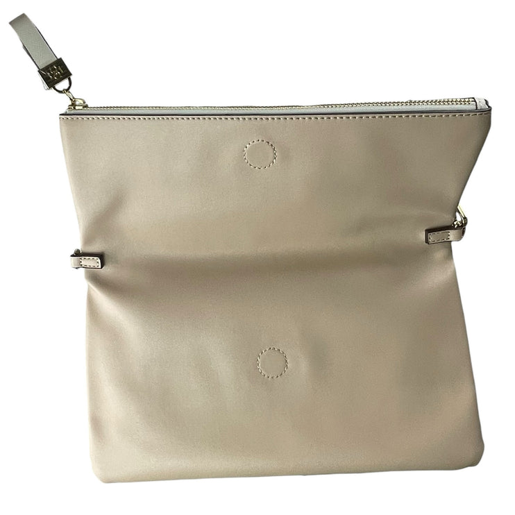 Ann Taylor Women's White Beige Chain Crossbody Wallet Clutch Purse Mini Bag OS