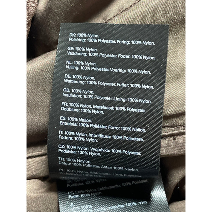 Rains Banja Liner Brown Quilted Long Sleeve Collared Sporty Bomber Coat Jacket S