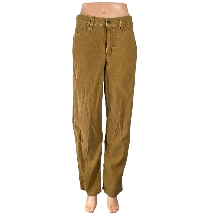 Levi's 94 Baggy Women's Tan Corduroy High Rise Wide Leg Trousers Pants Size M