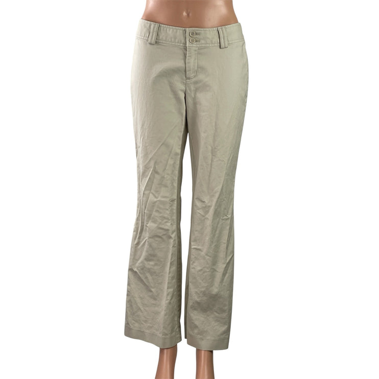 Banana Republic Women's Beige Casual Straight Chino Khaki Trouser Pants Size 4P