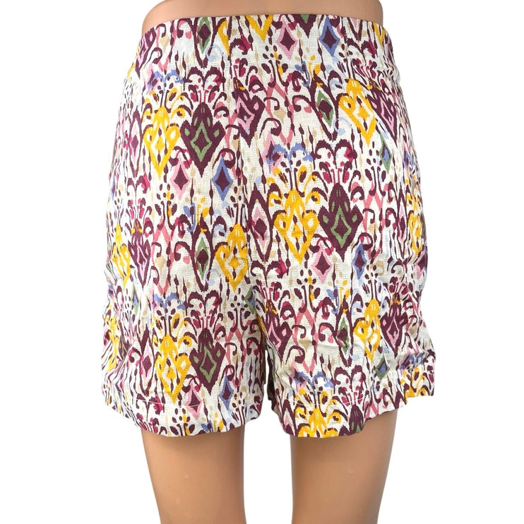 Zara Multicolor Aztec Printed Tie Knot Front Pull On Mini Wrap Skort Shorts Sz S