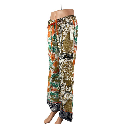 NEW Anthropologie Cally Conway Multicolor Floral High Rise Wide Leg Sleep Pant S