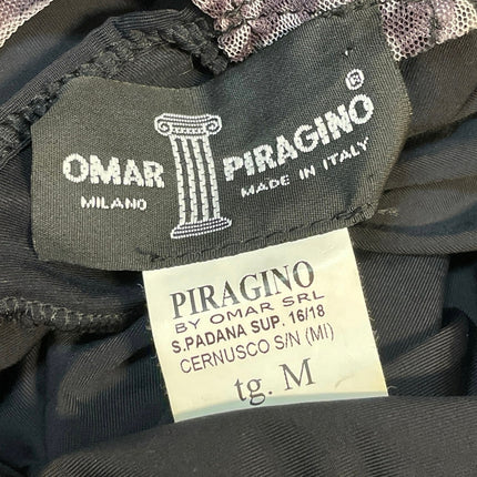 Omar Piragino Black One Shoulder Bandeau Tube Ruched Mini Bodycon Dress Size M
