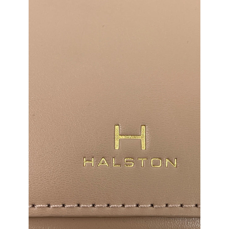 H by Halston Women's Beige Faux Leather Vegan Crossbody Satchel Handbag OS