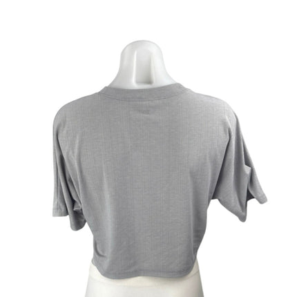 Lululemon Women's Gray Short Sleeve Yoga Athletic Crop T Shirt Tee Top Size 2