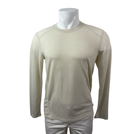 Allbirds Men's Cream Waffle Knit Long Sleeve Crew Neck Thermal T Shirt Tee Top M