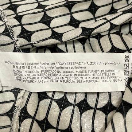 Zara Women's Black White Geometric High Waisted Full Swing Maxi Skirt Size L