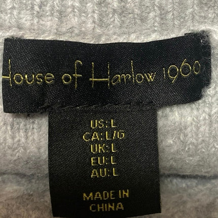 House of Harlow 1960 Gray Sleeveless Cable Knit Argyle Tank Sweater Mini Dress L