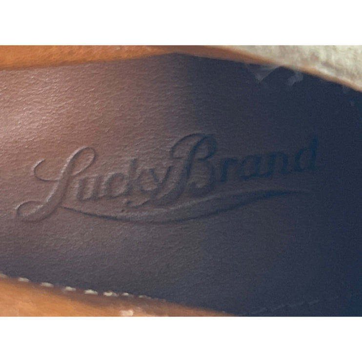 Lucky Brand Emilia Women's Beige Suede Lace up Almond Toe Ankle Chukka Boots 8