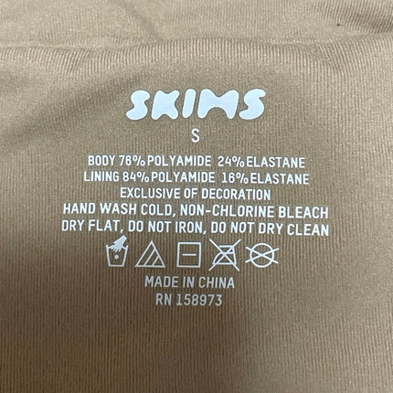 Skims Womens Brown Tan Sleeveless Strapless Bandeau Crop Tank Tube Top Size S