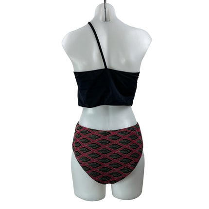 Circus Hotel Green Maroon Chevron Cutout One Piece Beach Swimsuit Swimwear US L