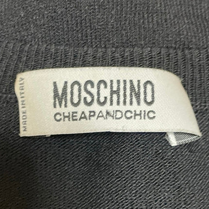 Moschino Women's Black Long Sleeve V Neck Button Down Cardigan Sweater Size S/M